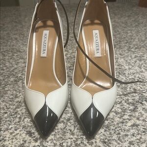 Aquazzura Black and White Geometric Heels